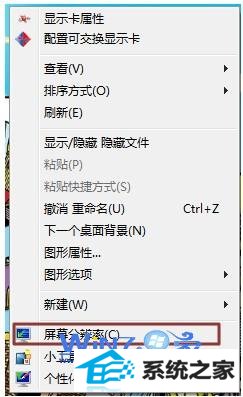 选择“屏幕分辨率”选项